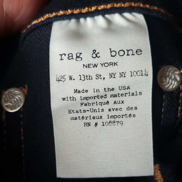 rag & bone Dark Indigo Skinny Jeans - Picture 6 of 7